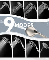 JDO Shower Head with Handheld, High Pressure Handheld Shower Head 9 Settings, Detachable Shower Head Set with Stainless Steel Hose and Shower Bracket (Brushed Nickel)