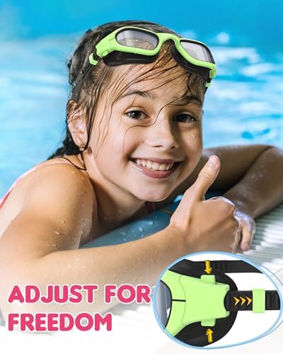 Kids Swim Goggles,Swimming Goggles for Kids 6-14, Anti-Fog UV Protection Pool Glasses for Boys Girls