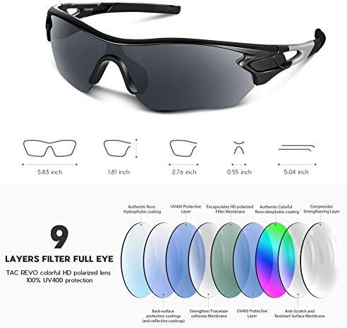 BEACOOL Polarized Sports Sunglasses for Men Women Youth Baseball Cycling Running Driving Fishing Golf Motorcycle TAC Glasses