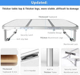 AO LI GEI Folding Camping Table Small with Storage Bag,Adjustable Height Portable Picnic Table,Upgraded Thickening Lightweight Outdoor Table Aluminum Legs (Sliver:15.7"x35.4", Height:10.6")