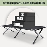 YSSOA Camping Cot, Sleeping Cots for Adults with Storage Bag, Portable and Lightweight Cot Bed for Outdoor Traveling, Hiking, Office Nap, Easy to Set up, 1 Pack, Black