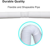 Extra Flexible Pipe for Prestantious 3” Downspout Extender Pipe, 2.6 inches ID, Pipe Stretched Length 6.6ft, White