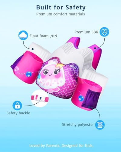 Toddler Swim Vest for 1-3-5,6,7,8,9 Years Old, Puddle Pool Floats Kids Jumper 20-30-50-60-70 Pounds, Swimming Arm Floaties with Shoulder Harness Arm Wings for Swimmies, Toddlers, Boys, Girls