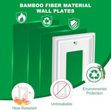 White Decorative Single Decorator Switch Covers Wall Plate, Natural Material Rocker Switch Plates Outlet Covers for Receptacle, GFCI Outlet, Dimmer - Modern Style (1 Gang Decorator 4 Pack)