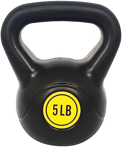Wide Grip 3-Piece Kettlebell Exercise Fitness Weight Set, Include 5 lbs, 10 lbs, 15 lbs and 20 lbs, Set of 3 or Set of 4