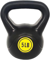 Wide Grip 3-Piece Kettlebell Exercise Fitness Weight Set, Include 5 lbs, 10 lbs, 15 lbs and 20 lbs, Set of 3 or Set of 4