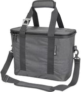 CleverMade Collapsible Insulated Cooler Bag – 30 Can Leakproof Soft Cooler for Beach, Travel, Car – Shoulder Strap, Bottle Opener - Heather Cool Gray/Shadow Gray