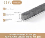 33 Ft Self-Adhesive Weather Stripping Door Seal Strip for Door Window, 0.35" Wide x 0.35" Thick, Gray