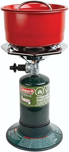 Coleman Bottletop Propane Camping Stove Portable 1-Burner Adjustable Stove with Wind Baffles Pressure Regulator and 10000 BTUs of Power; Ideal for Camping Hiking Backpacking & More