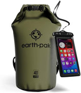 Earth Pak Waterproof Dry Bag - Roll Top Waterproof Backpack Sack Keeps Gear Dry for Kayak with Waterproof Phone Case