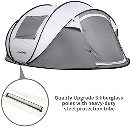 EchoSmile Camping Instant Pop Up Tent, 2/4/6/8/10 Person, Water Resistant Dome, Easy Setup for Camping Hiking and Outdoor, Portable with Carry Bag, 3 Season