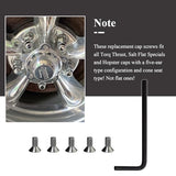 Ctuoptuo 𝟓 𝐏𝐜𝐬 of 970076 Wheel Center Cap Screws Allen Head & Allen Wrench, Fit for American Racing Torq Thrust Wheels
