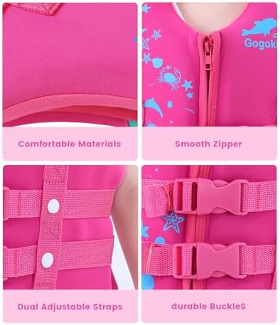 Gogokids Toddler Swim Vest, Kids Floaties – Boys & Girls Buoyancy Jacket, Swimming Aid for Pool & Beach, Fits 2-8 Years / 22-60 lbs