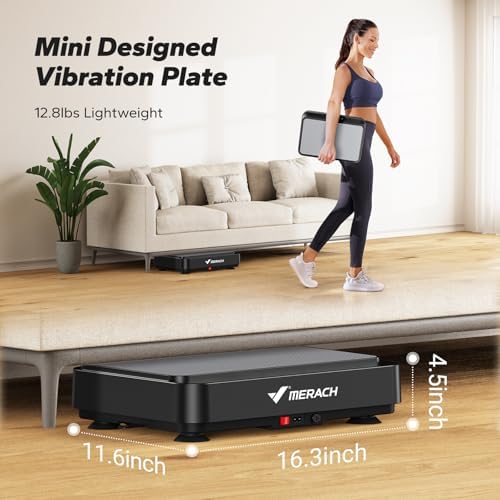 MERACH Vibration Plate Exercise Machine, Mini Vibrating Plate Machine for Women Men, Full Body Vibration Platform, Exercise Equipment for Home