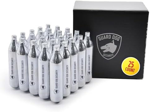 Guard Dog Security 12 Gram Co2 Cartridges, Non-Threaded, CO2 cartridges BB Gun, CO2 BB Pistol, CO2 Airsoft Pistol, and CO2 Paintball Markers, Snug fit, Solid Seal