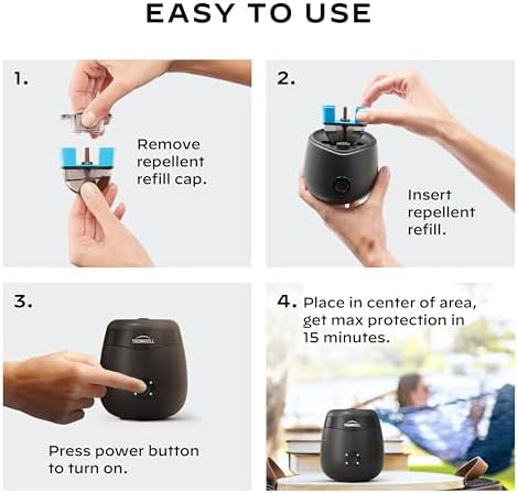 Thermacell E-Series Rechargeable Mosquito Repeller with 20’ Mosquito Protection Zone; Bug Spray Alternative; Scent Free