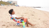 Homevative Kids Folding Backpack Beach Chair with 4 Positions, Carry Handle, Storage Pouch, Cup Holder and Phone Holder, Lightweight Design