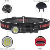 ThruNite TH20 Pro 1010 Lumen Rechargeable LED Headlamp, Powerful Right Angle Flashlight Compatible with AA Battery, for Indoor & Outdoor Adventures in Hiking, Camping, Cycling(Cool White)
