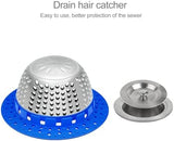 LEKEYE Shower Drain Hair Catcher/Shower Drain Cover/Drain Protector for Pop-Up & Regular Drains(Blue)