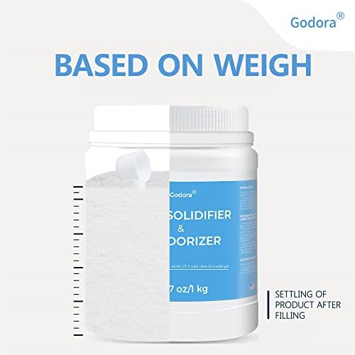 Godora ECO-Friendly Poo Urine Gel Powder with Spoon, Fast-Absorbing Camping Toilet Chemicals, Rapidly Biodegradable Eco Gel for Portable Toilet, for Outdoor Portable Bedpans & Emergencies