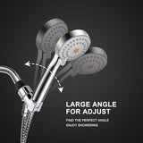 High Pressure Handheld Shower Head with Powerful Shower Spray against Low Pressure Water Supply Pipeline, Multi-functions, w/ 79'' Hose, Bracket, Chrome Finish