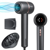 Hair Dryer, High Speed Hair Dryer,160000RPM Professional Blow Dryer 500 Millions Negative Ionic Care Fast Drying Ionic Blow Dryer, Thermo-Control Low Noise with Magnetic Nozzle & Diffuser, Black