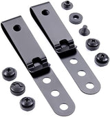 HolsterSmith Universal Metal Belt Clip for Holster Making - (Model 5) - (3-Hole) - (Tactical Black) - (w/SPTHA Mounting Hardware) - (2 Pack)