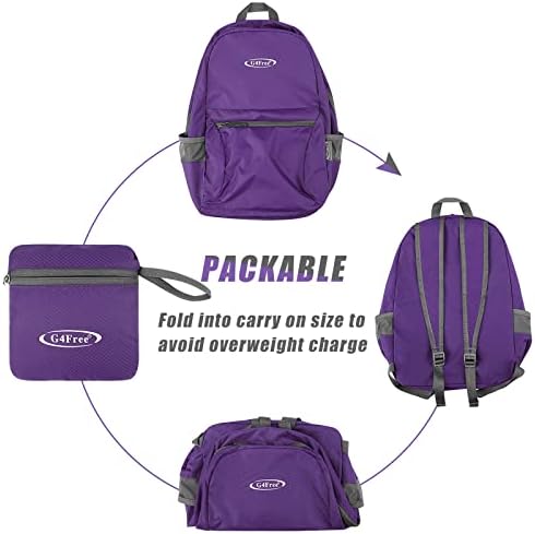 G4Free 20L Lightweight Packable Backpack Travel Hiking Daypack Foldable Backpack for Men Women