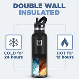 IRON °FLASK Camping & Hiking Hydration Canteens - 3 Lids (Narrow Straw Lid) Leak Proof Vacuum Insulated Stainless Steel - Hot & Cold Double Walled Sports Water Bottle - Burgundy, 20 Oz