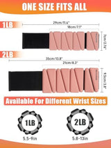 Wrist Ankle Weights Set of 2(1 lb/2 lbs Each) Adjustable Weights Training Intensity for Strength Training Walking Running Yoga Pilates Jogging for Women Men