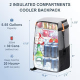 Backpack Cooler Insulated Leak Proof 30/45 Cans, 2 Insulated Compartments Thermal Bag, Portable Lightweight Beach Travel Camping Lunch Backpack for Men and Women