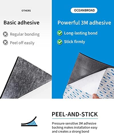 OCEANBROAD EVA Foam Boat Flooring with 3M Adhesive Backing Marine Self-Adhesive Decking 96''x45.6''/36''/28.8''/16.8'', 48''x16.8'' Faux Teak Sheet for Jon Boats Swim Platform Helm Pad RV Floor