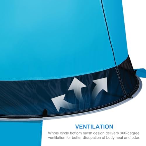 WolfWise UPF 50+ Easy Pop Up 3-4 Person Beach Tent Sport Umbrella Instant Sun Shelter Tent Sun Shade Canopy, Dark Shelter-Blue