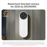 Google Nest Doorbell (Wired, 3rd Gen) - 2K Video and Gemini, Live View, Night Vision, 2-Way Audio - Works with Google Home - 2025 Model - Snow