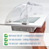 Powerful Magnetic Vent Air & Heat Deflector (2 Pack) for Ceiling, Floor and Wall - Will Never Fall Off - Adjustable from 9.2” to 16” - Super Strong Neodymium Magnets (Upgraded Design) | Patent Pending