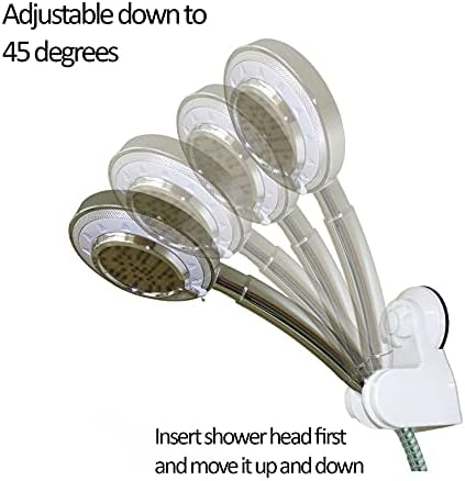 Pump&fix 45 Degrees Adjustable Handheld Shower Head Holder Suction Cup Wall Mount Bracket