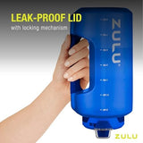 ZULU Goals Large Water Bottle Jug with Time Marker & Handle for All Day Hydration | Silicone Soft Straw with Locking Leak-Proof Lid | For Gym, Camping, Workout, and Outdoors | BPA-Free | 64oz, 128oz