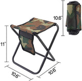 Mini Portable Folding Stool, Camping Fishing Stool for Adults Fishing Hiking Gardening and Beach with Carry Bag, Hold Up to 450lbs(Camouflage)