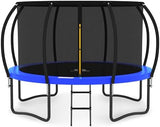 JUMPZYLLA Trampoline Outdoor 8FT 10FT 12FT 14FT 15FT 16FT with Enclosure and Ladder, ASTM Approved Recreational Trampoline for Kids and Adults, Anti-Rust Coated Frame