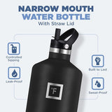 IRON °FLASK Camping & Hiking Hydration Canteens - 3 Lids (Narrow Straw Lid) Leak Proof Vacuum Insulated Stainless Steel - Hot & Cold Double Walled Sports Water Bottle - Blue Waves, 64 Oz