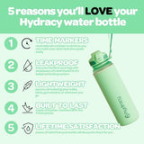 Hydracy Water Bottle with Time Marker -Large BPA Free Water Bottle & No Sweat Sleeve -Leak Proof Gym Bottle with Fruit Infuser Strainer & Times to Drink -Ideal for Fitness Sports & Outdoors