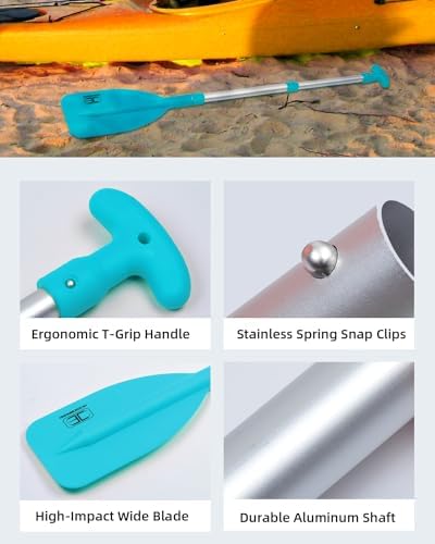 OCEANBROAD Telescoping Emergency Paddle 21''-42''/26''-54'' Aluminium Shaft for Kayaing Boating Canoeing River Tubing