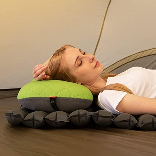 Hikenture Camping Pillow with Removable Cover - Ultralight Inflatable Pillow for Neck Lumbar Support - Upgrade Backpacking Pillow - Washable Travel Air Pillows for Camping, Hiking, Backpacking
