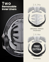 OutdoorMaster Skateboard Cycling Helmet - Two Removable Liners Ventilation Multi-Sport Scooter Roller Skate Inline Skating Rollerblading for Kids, Youth & Adults