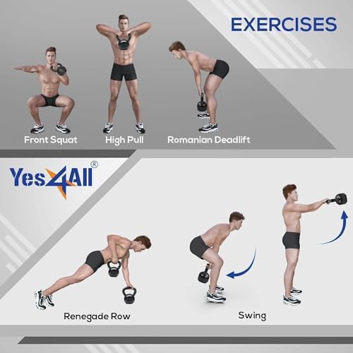 Yes4All 5-80 lbs Cast Iron Kettlebell for Dumbbell Weights Exercises, Gym, Full Body Home Workout Equipment, Push up, Grip and Strength Training
