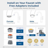 Waterdrop Countertop Water Filter, NSF/ANSI 42&372 Certified,5-Stage Stainless Steel Faucet Water Filter for 8000 Gallons, Reduces Heavy Metals, Bad Odor and 99% Chlorine,WD-CTF-01(1 Filter Included)