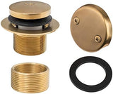 Artiwell Tip-Toe Bathtub Drains Trim Set with Two-Hole Overflow Faceplate, Replacement Bath Drain Trim Kit with 2-Hole Overflow Faceplate and Universal Fine/Coarse Thread (Brushed Gold)