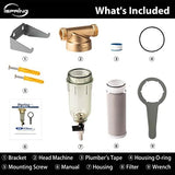 iSpring WSP-100 Reusable Whole House Spin Down Sediment Water Filter, 100 Micron Flushable Prefilter Filtration, 1" MNPT + 3/4" FNPT, Brass