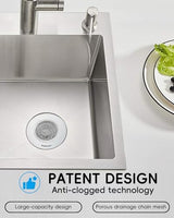 2 PCS Kitchen Sink Drain Strainer, Flippable Mesh Sink Strainer, 304 Stainless Steel Sink Screen, Easy Clean Large Basket Strainer, Anti-Clog Garbage Disposal Cover Fit for Standard Sink Drain