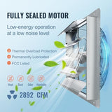VEVOR 24 Inch Shutter Exhaust Fan Wall Mounted, High-Speed 3320CFM, Vent Fan For Garages, Shops, Greenhouse, Attic Ventilation, AC Motor, Fan Only